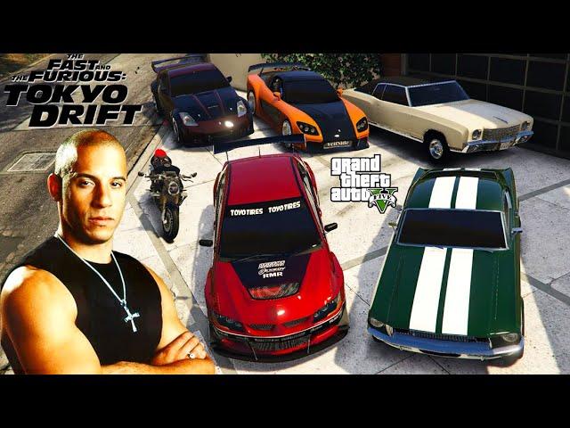 GTA 5 - Stealing Fast And Furious 'Tokyo Drift'  Cars with Franklin! (Real Life Cars #70)