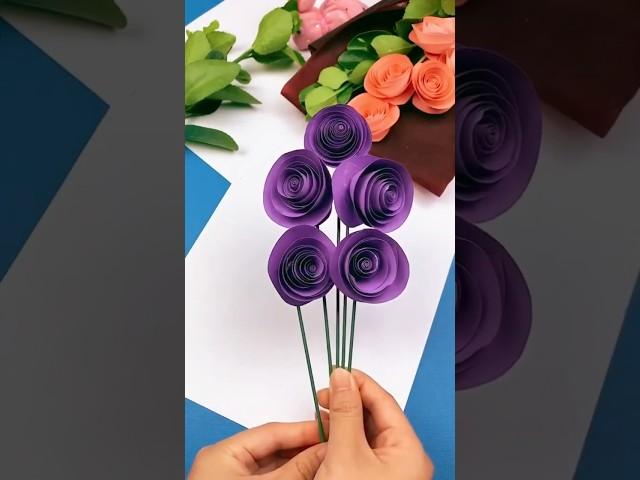 Paper roses craft with bouquet. #diy #craft #justdraw #art #drawing