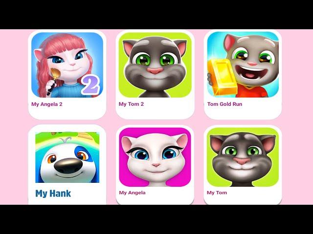 Talking Tom2 vs Talking Angela2 vs Talking Tom vs Angela vs Hank islands vs Gold Run iphone Ep4117