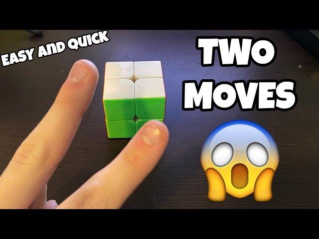 HOW TO SOLVE A 2x2 RUBIK'S CUBE WITH 2 MOVES IN UNDER 1 MINUTE (NOT CLICKBAIT) (QUICK AND EASY)