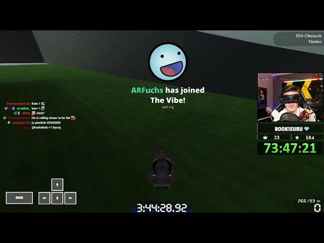 Blindfolded streamer rolls around on grass for an hour