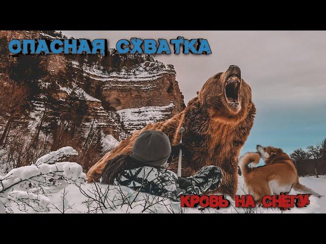 Беру атакующего медведя на копье, лайки подоспели на помощь.