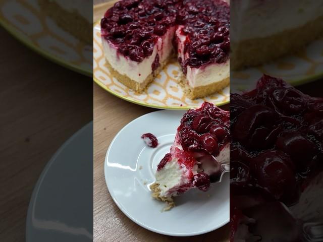 Нереально смачний чізкейк#чізкейк #cheesecake #recipesshorts #вишня #тортик #безвыпечки #топчик