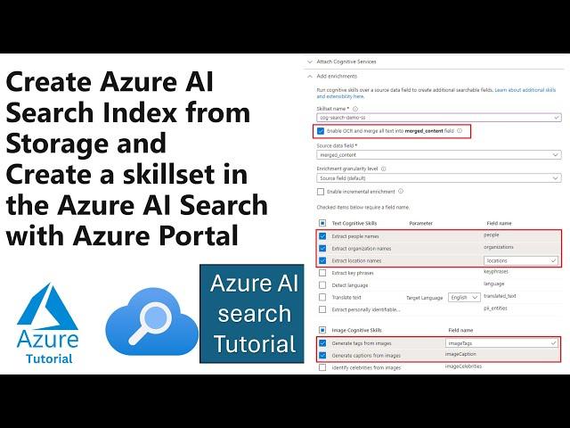 Set Up Azure Ai Search Index & Skillset With Azure Portal Using Image, Document & Pdf Data