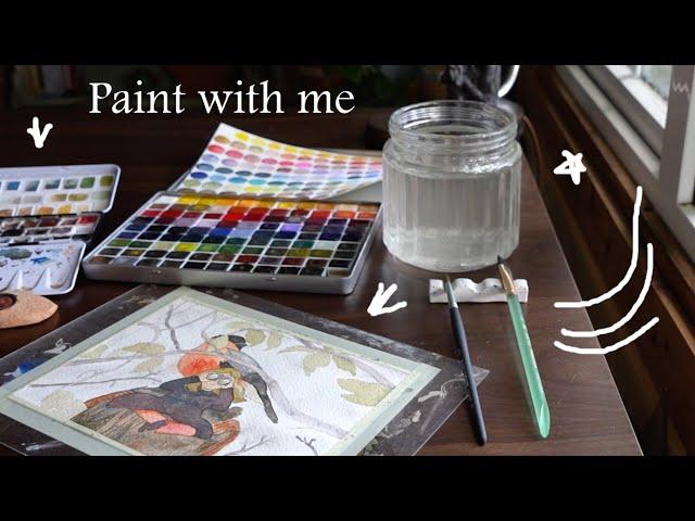 PAINT WITH ME   handmade watercolours, bird illustration and Fox themed shop update 