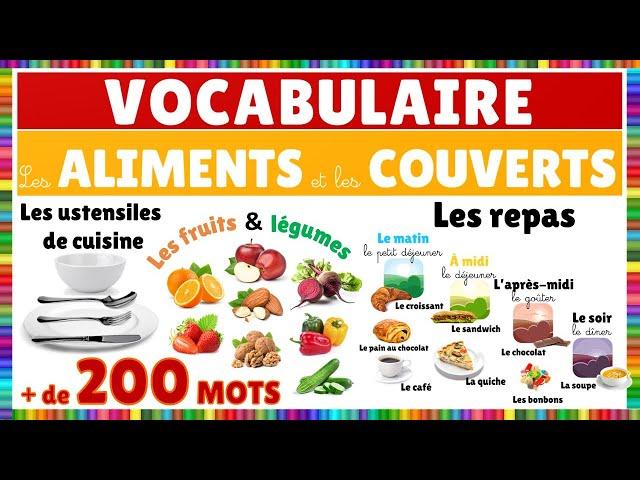 Les aliments et les couverts la compilation  || Français #aliments #fruits #légumes #repas