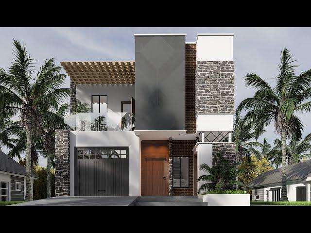 Amazing Modern House Design 4Bedroom 8m x 18m