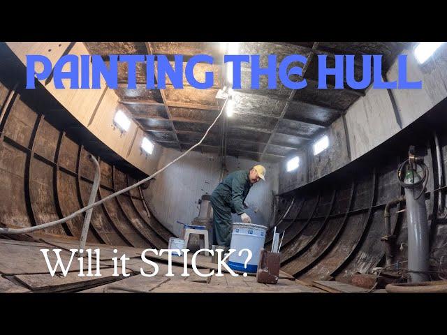 Painting the hull - Restoration of a Steel Boat Interior - Project Y EP.34