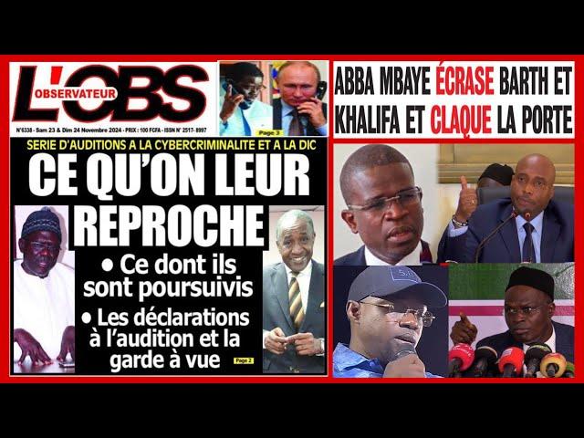 Revue de presse MAME KHALIFA Samedi 23 novembre 2024