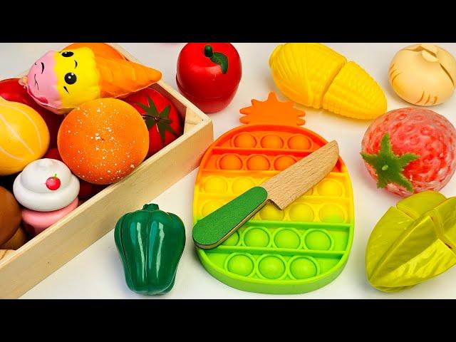 ASMR おままごと トントンおもちゃ 果物 カット音 Cutting Fruits Sounds ASMR with New Cutting Board Sound