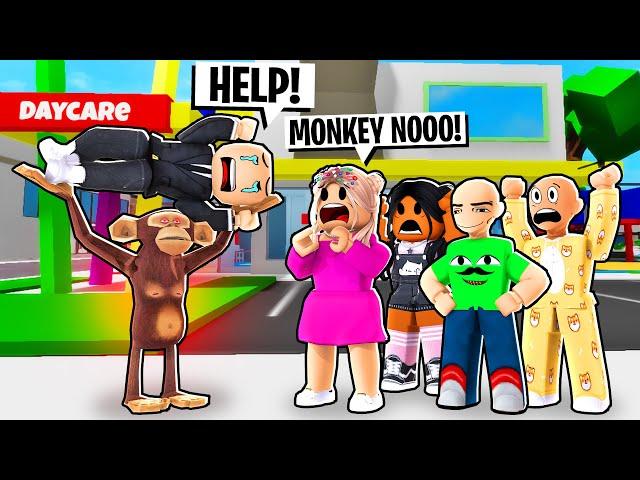 DAYCARE MAASHA'S MONKEY COMES ALIVE AND GOES WILD! | Roblox | Brookhaven RP