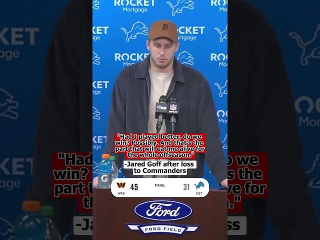 Goff on upset loss vs. Commanders  (via @detroitlionsnfl)