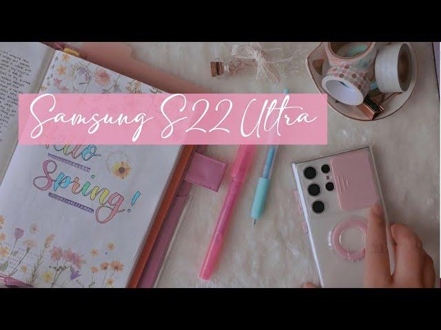 Samsung Galaxy S22 Ultra | Unboxing | Set-up | 100X zoom | Phantom White | aesthetic