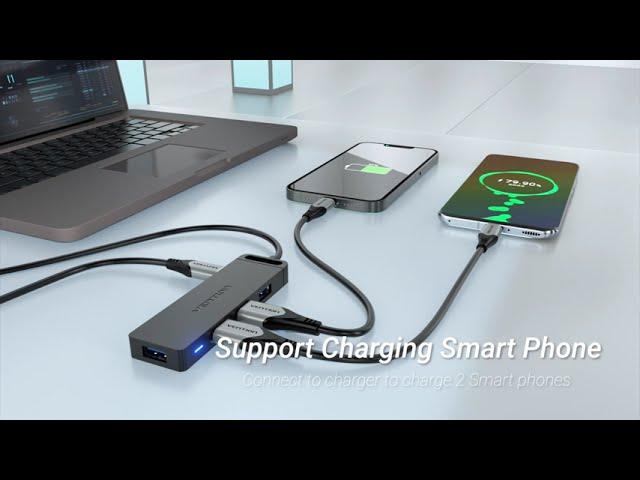 Vention 4-Port USB 3.0 Hub With Power Supply 0.5M CHL