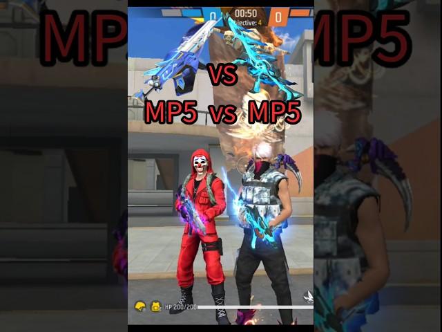 MP5 VS MP5 DAMAGE TEST CHALLENGE  WHICH IS THE BEST SKIN IN FREE FIRE #youtubeshorts #mp5