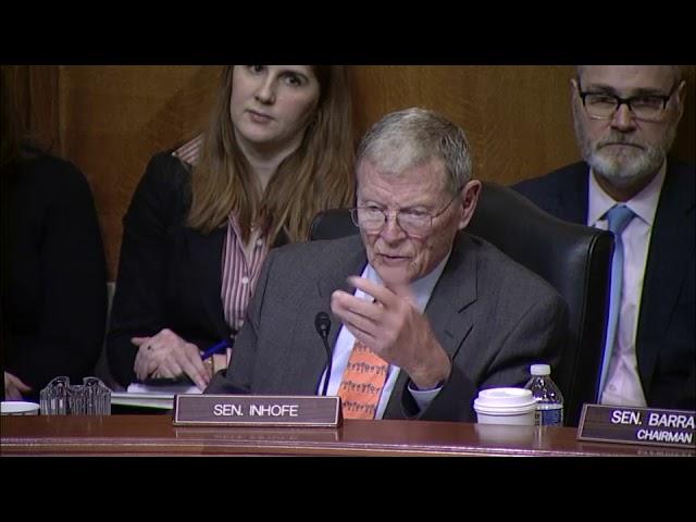 Senator Inhofe speaks at EPW on S. bill 383 and impacts on the Oklahoma Oil and Gas Industry