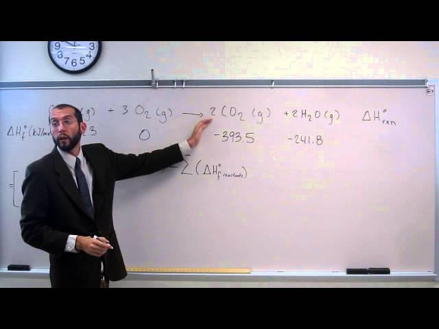 Calculate Standard Enthalpy of Reaction (∆H°rxn) From Standard Heats of Formation (∆H°f) 001