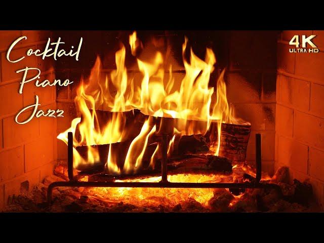  Cocktail Piano Jazz & Crackling Fireplace  Elegant Dinner Piano Ambience