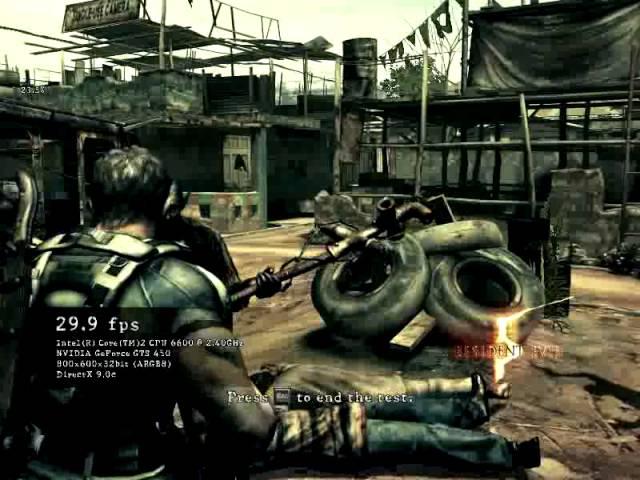 RESIDENT EVIL 5 Benchmark Palit GTS450 1GB GDDR5 Sonic edition