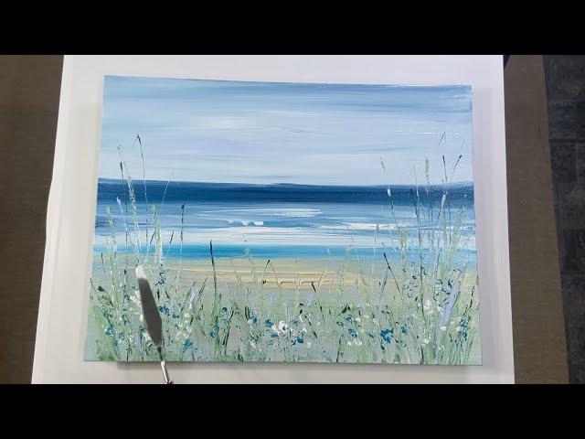 Cornish Flowers Seascape Coastal Art Floral