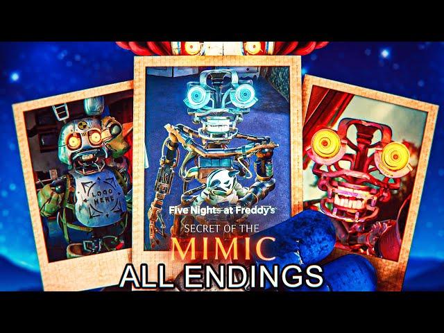 ALL FNAF: Secret of the Mimic ENDINGS! (ABSOLUTE CINEMA!)