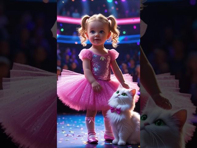 Baby girl performs fusion the cat on AGT #magia #ai #agt #bgt #americagottelent