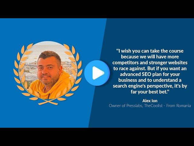 Alex Ion Testimonial for Koray Tugberk GUBUR and Topical Authority Course