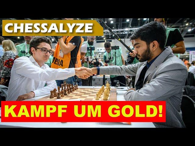 Die entscheidende Partie des Turniers! | Gukesh vs Caruana | Schacholympiade 2024 Budapest Runde 10