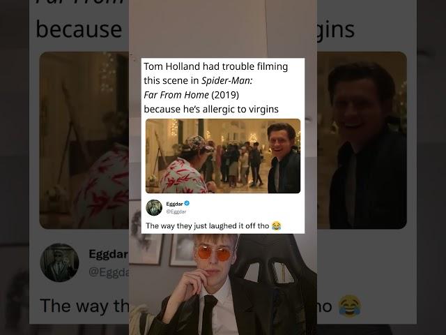 Tom Holland had trouble filming this scene in Spider-Man: Far From Home (2019) because he's allergic