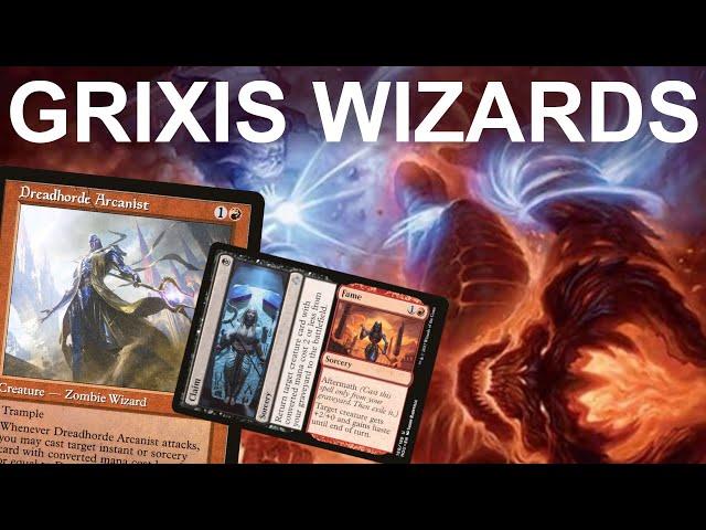 LOOK MOM, I'M FAMOUS! Modern Grixis Wizards. Dreadhorde Arcanist with Claim//Fame, Flame of Anor MTG