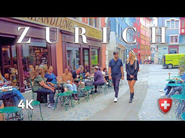 Switzerland Zurich  Stroll through Old Town / Shopping & Food Streets / Niederdorf 4K