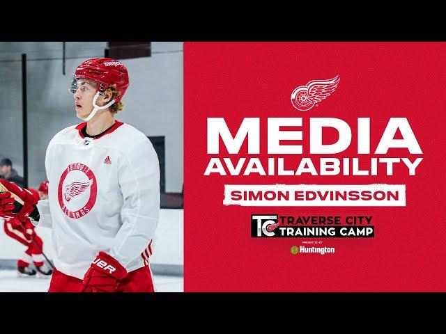 Simon Edvinsson on his first Training Camp with the Red Wings
