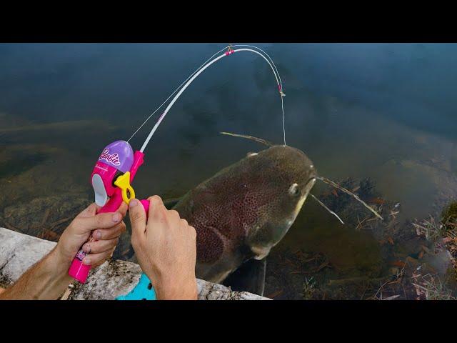 TOY FISHING ROD CATCHES MONSTER FISH!