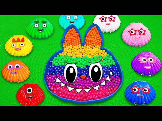 Satisfying ASMR | Making Rainbow Labubu Bathtub by Mixing Floam SLIME in Numberblocks CLAY Coloring