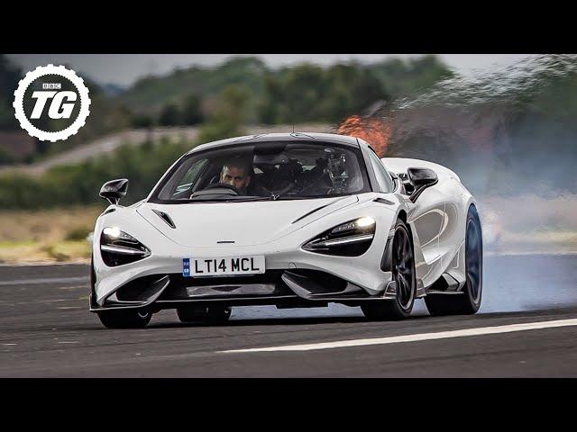 Chris Harris vs McLaren 765LT - outrageous 750bhp track special tops 200mph! | Top Gear