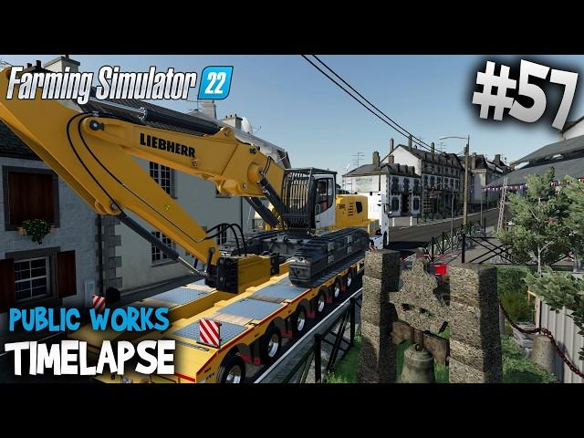 Epic Industrial Demolition  Liebherr 960 Crushes It   Public Works in FS22