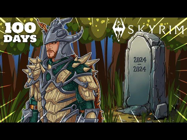 I Tried To Survive 100 Days In Skyrim Legendary Survival Mode... With Only 1 Life (Skyrim Movie)