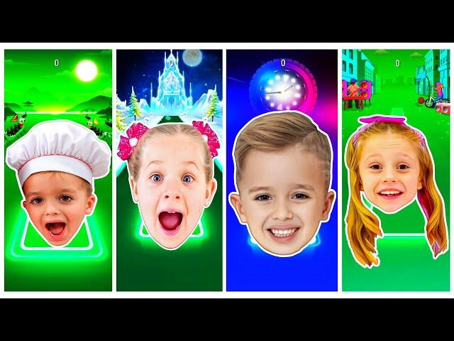 Tiles Hop - Like Nastya  Diana And Roma  Vlad And Niki  Blippi Battle And More