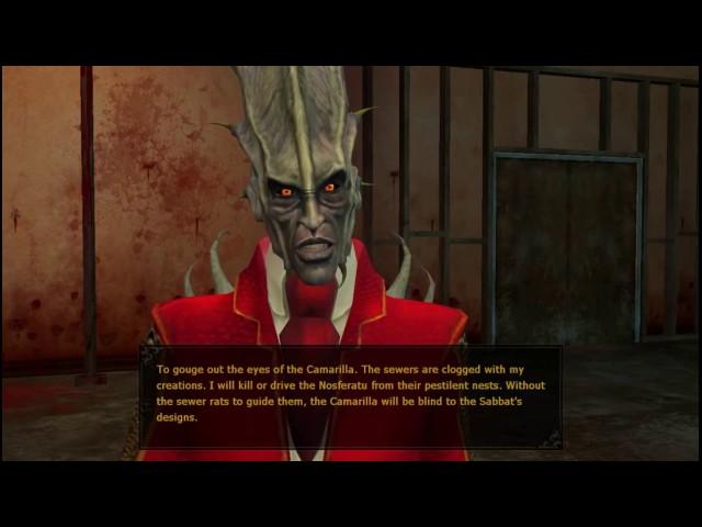 Vampire The Masquerade: Bloodlines. A Malkavian meets Andrei the Tzimisce.