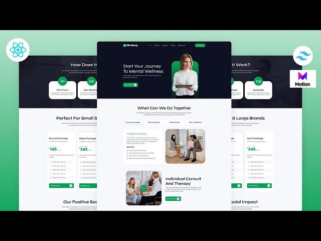 Mind Leap Mental Wellness Website - React JS & Tailwind CSS Full Course