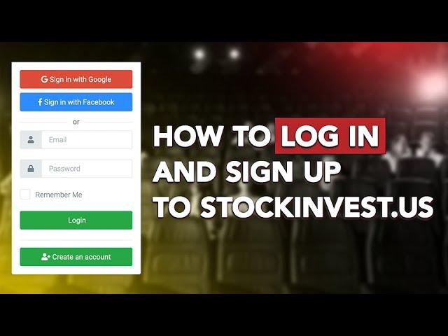 How to Log In and Sign Up to StockInvest.us