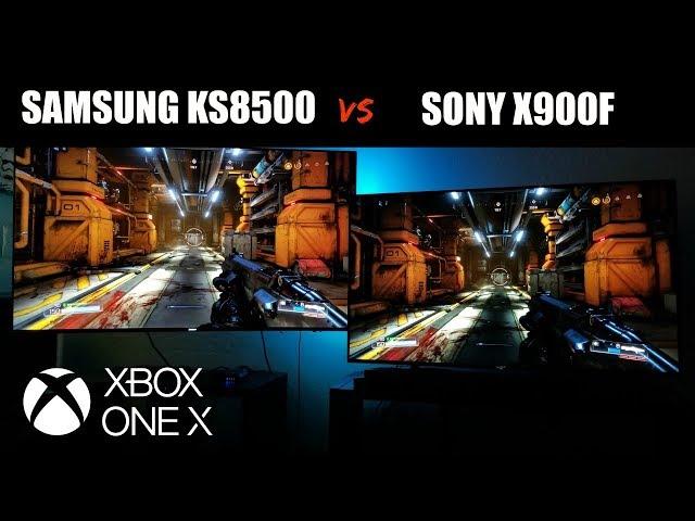 Sony X900F and Samsung KS8500 Side by Side Comparison with Xbox one X