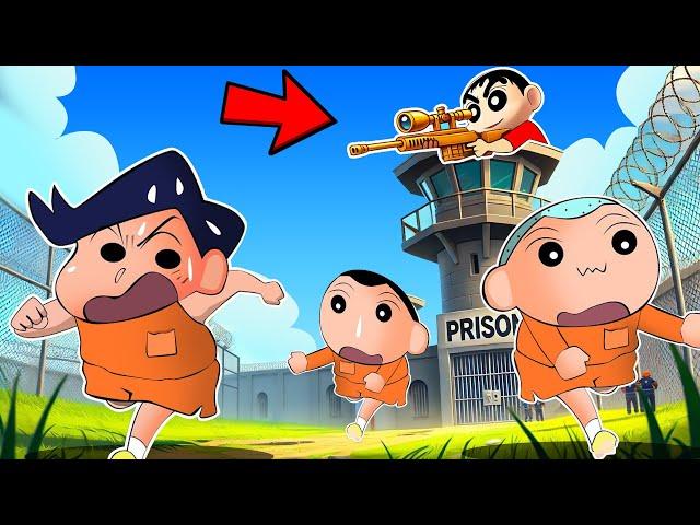 Kazama Masao And Bo Trying To Escape From Shinchan Prison  | Roblox Prison Run | Funny Game 