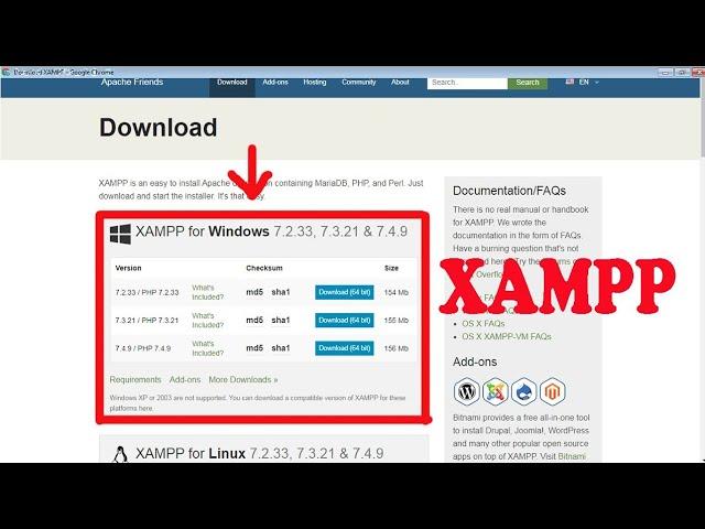 Download dan instal XAMPP di Windows 7 32bit