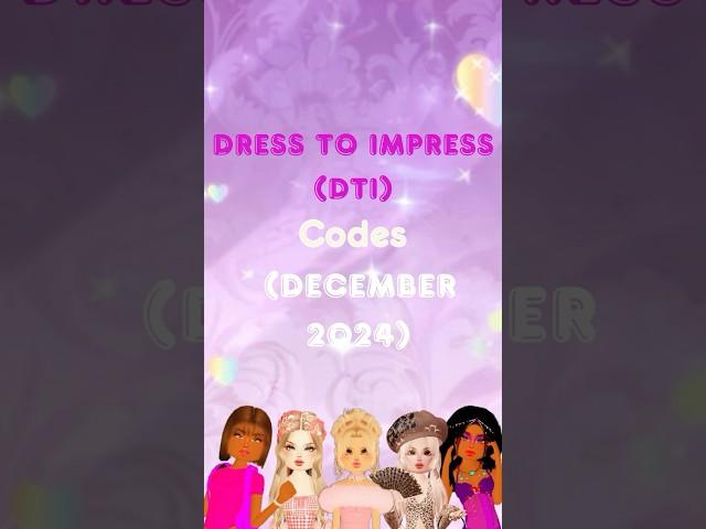 DRESS TO IMPRESS ALL WORKING CODES (DECEMBER 2024) #roblox #dresstoimpress #dti