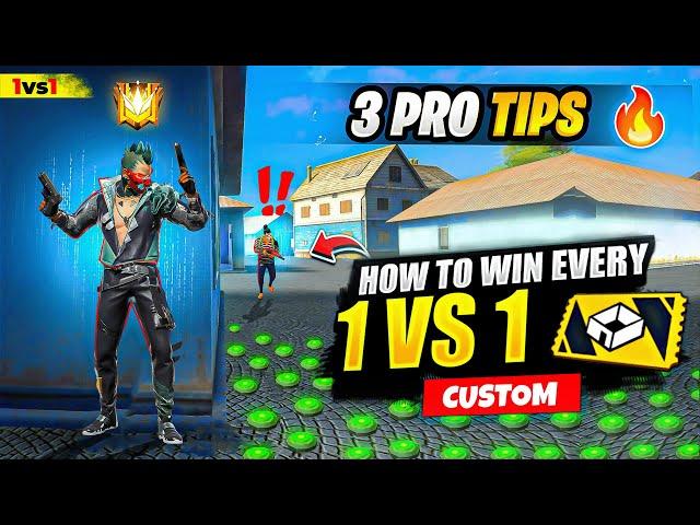 3 Best Tips and Tricks To Win Every 1 Vs 1 Custom Room || Free Fire Pro Tips || FireEyes Gaming