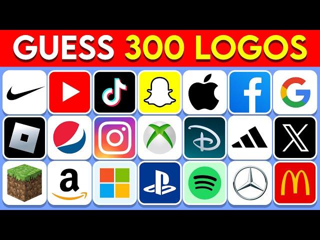 Guess the Logo in 3 Seconds | 300 Famous Logos | Logo Quiz 2024