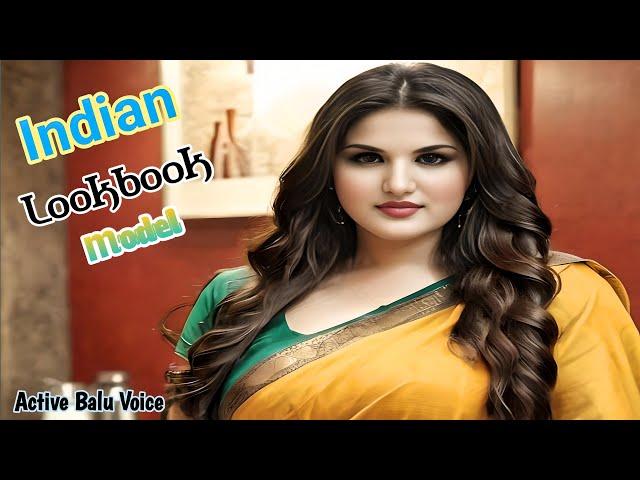 [4k] Ai Art Indian Lookbook | Plus Size Model Indian Saree Part - 21