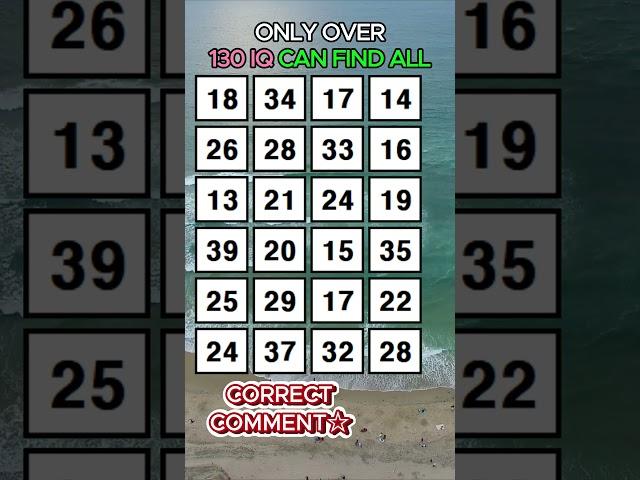 GENIUS CAN FIND ALL! Find 3 pairs of identical numbers/Dementia Prevention Quizzes/Tests.No185