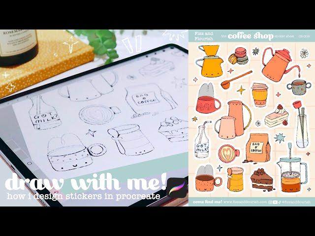  draw with me on procreate! ️ how i design stickers, formatting for cricut plus hints and tips! 